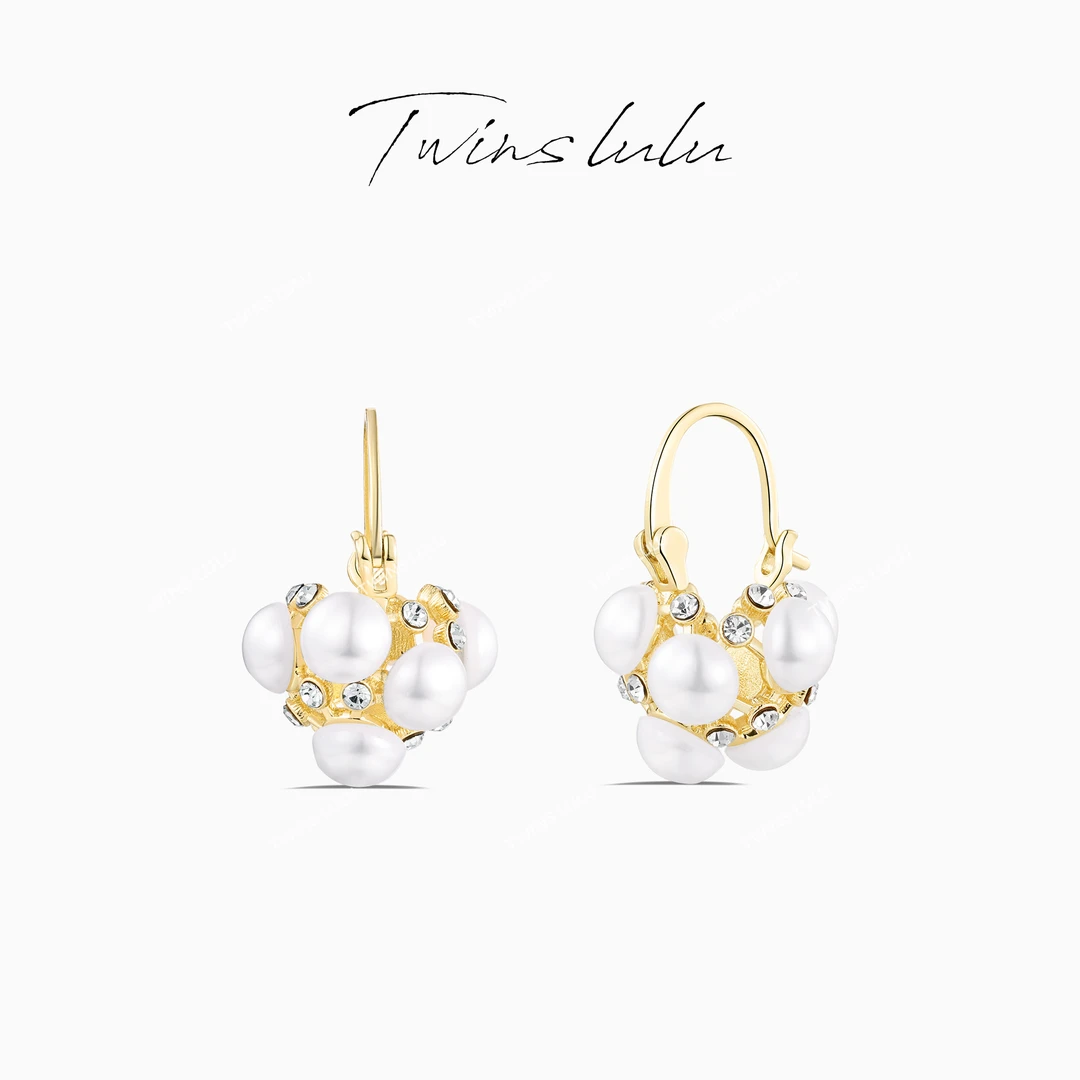 TWINS LULU 七夕节 英国繁花锦簇轻奢气质珠珠花篮耳环TSL906