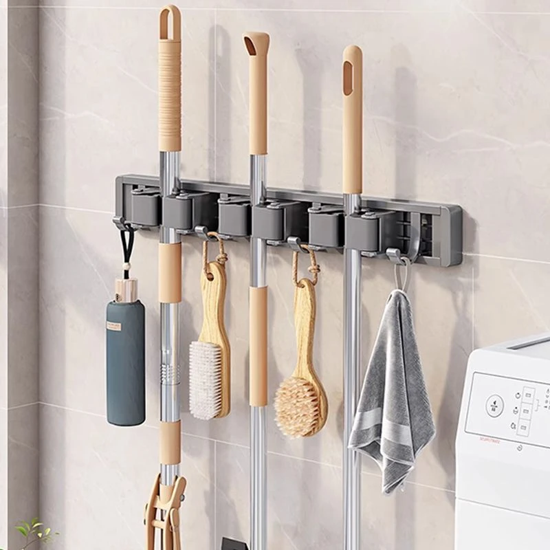 壁挂拖把夹架免打孔挂钩阳台浴室卫生间卡扣固定扫把置物收纳挂架