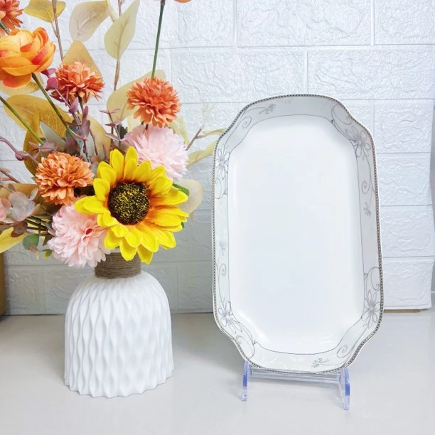 12英寸金边鱼盘   一个装   陶瓷餐具实用鱼盘