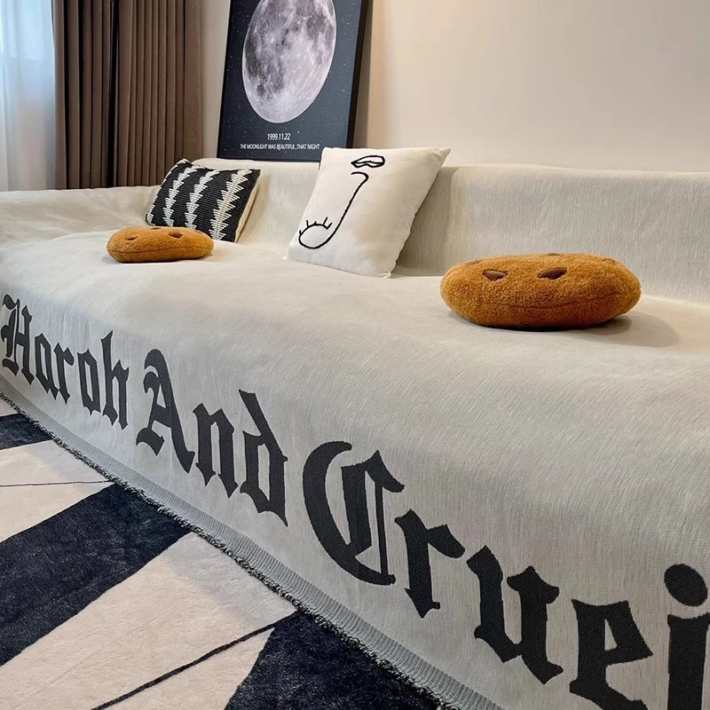 沙发盖布ins风防猫抓坐垫雪尼尔防滑全包沙发套罩四季通用靠背巾