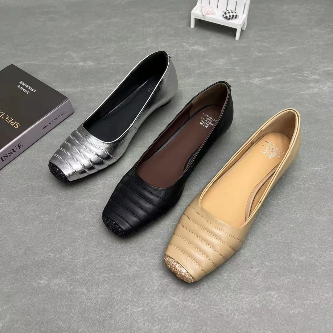 低跟坡跟A376-H761时尚气质女士浅口单鞋刺绣女款24新款脚宽舒适