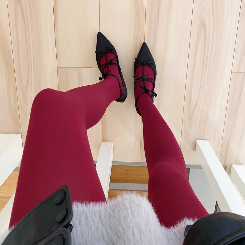 大红色百搭薄款连裤袜结婚喜庆新娘本命年中厚款打底袜子女春秋款