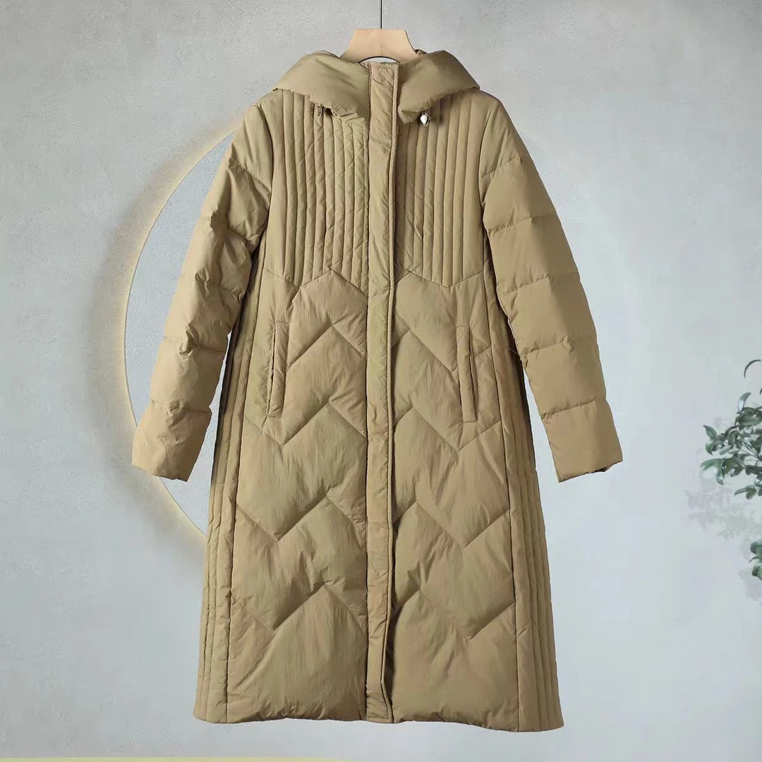 新款羽绒服女长款过膝连帽时尚百搭显瘦保暖外套Y816