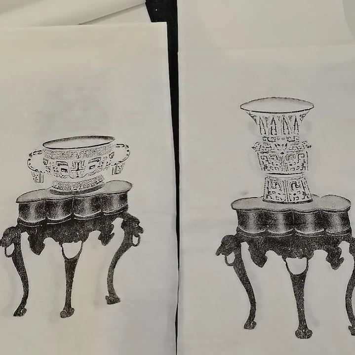 昌化石印石，全形拓一套四张不重复，尺寸四尺对开的纸