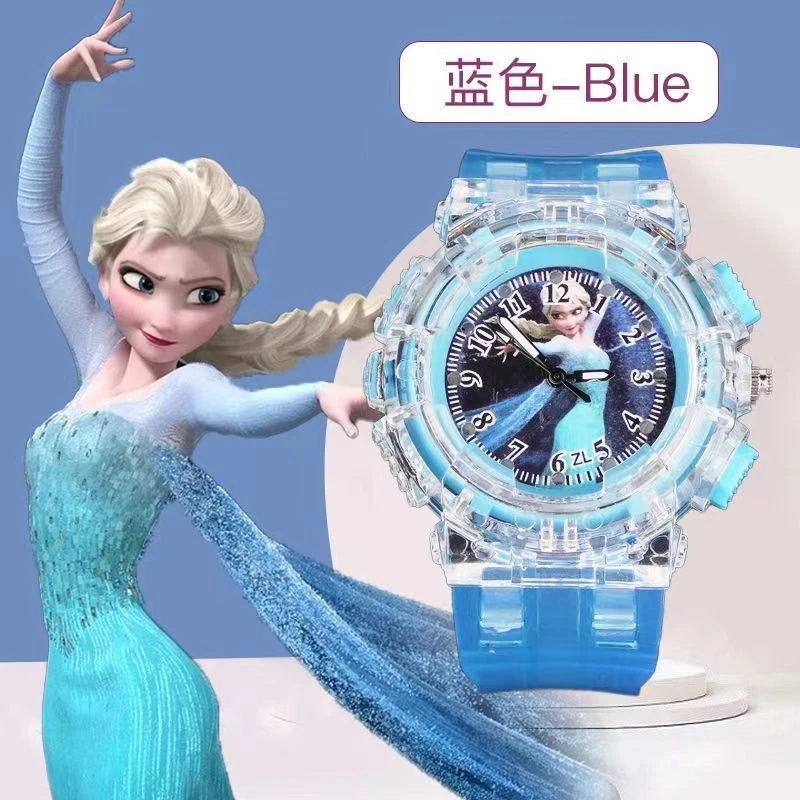 六一儿童玩具艾莎公主儿童发光手表冰雪奇缘公主卡通发光手表玩具