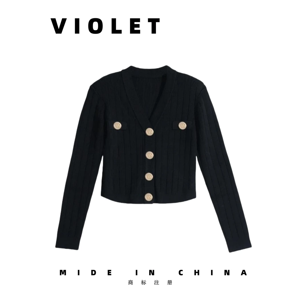 高端轻奢小香风百搭毛衣开衫针织羊绒羊毛时尚反季女 23983