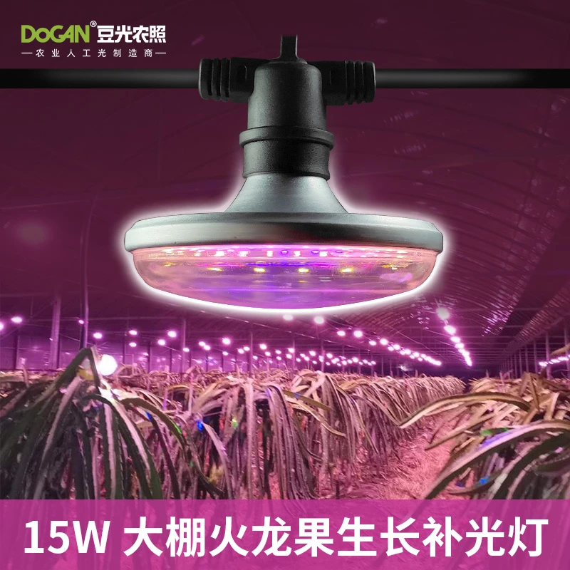 大棚火龙果补光灯15W防徒促营养生长催花红蓝光飞碟球泡LED植物灯