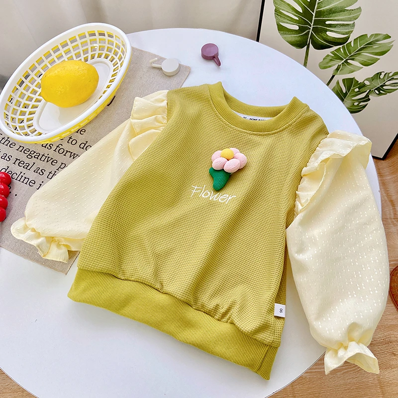 团儿童卫衣上衣女童长袖洋气宝宝女宝春秋春季小童韩版秋季套头