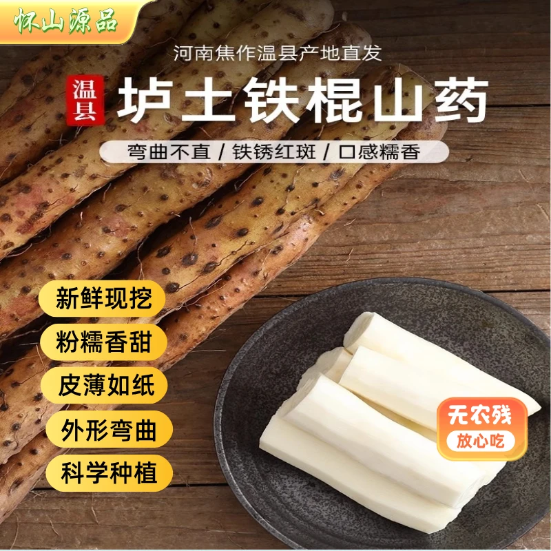 温县铁棍山药怀山药河南焦作垆土正宗铁棍山药粉糯香甜营养丰富