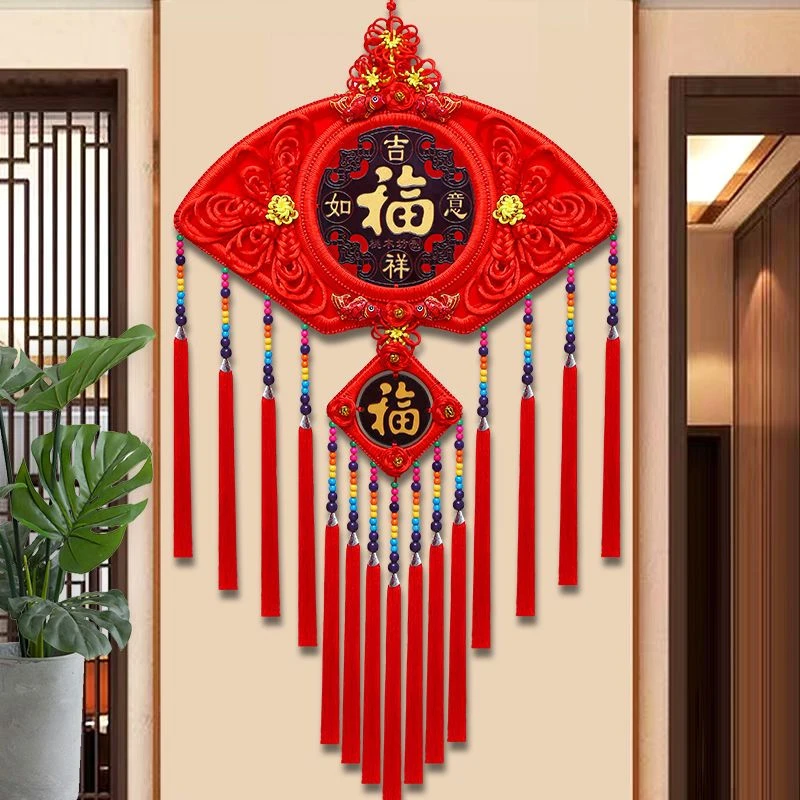 扇子中国结挂件结婚嫁妆出嫁乔迁开业送礼吉祥客厅玄关电视背景墙