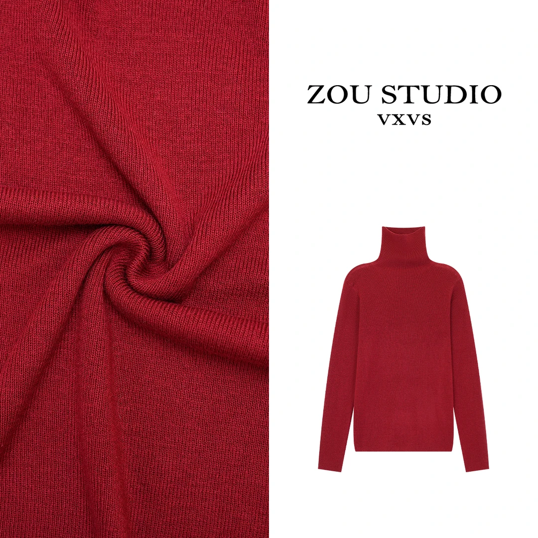 ZOU STUDIO {VXVS}  又见秋 新款百搭简约高领针织衫1176