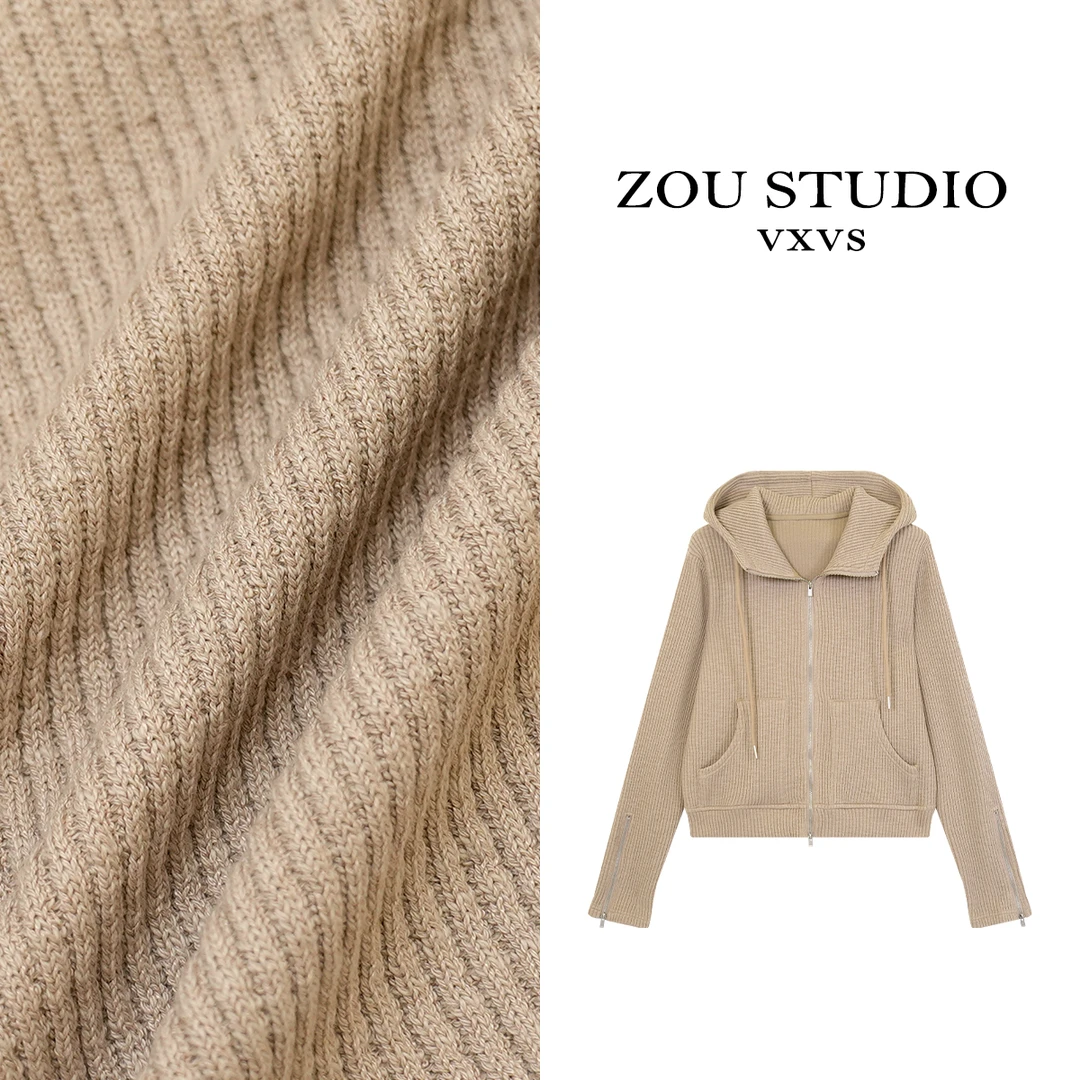 ZOU STUDIO VXVS 酷感纯色 时尚百搭纯色连帽长袖外套1150-1