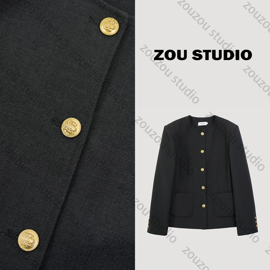 ZOU STUDIO VXVS 高光时刻西服 小v领金扣西服 30608