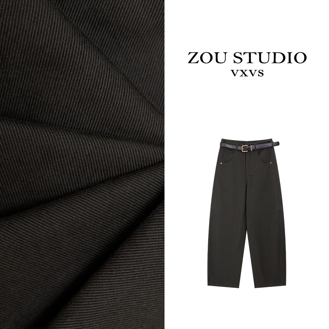 ZOU STUDIO VXVS  马德里 舒适高质感显瘦弯刀裤8555