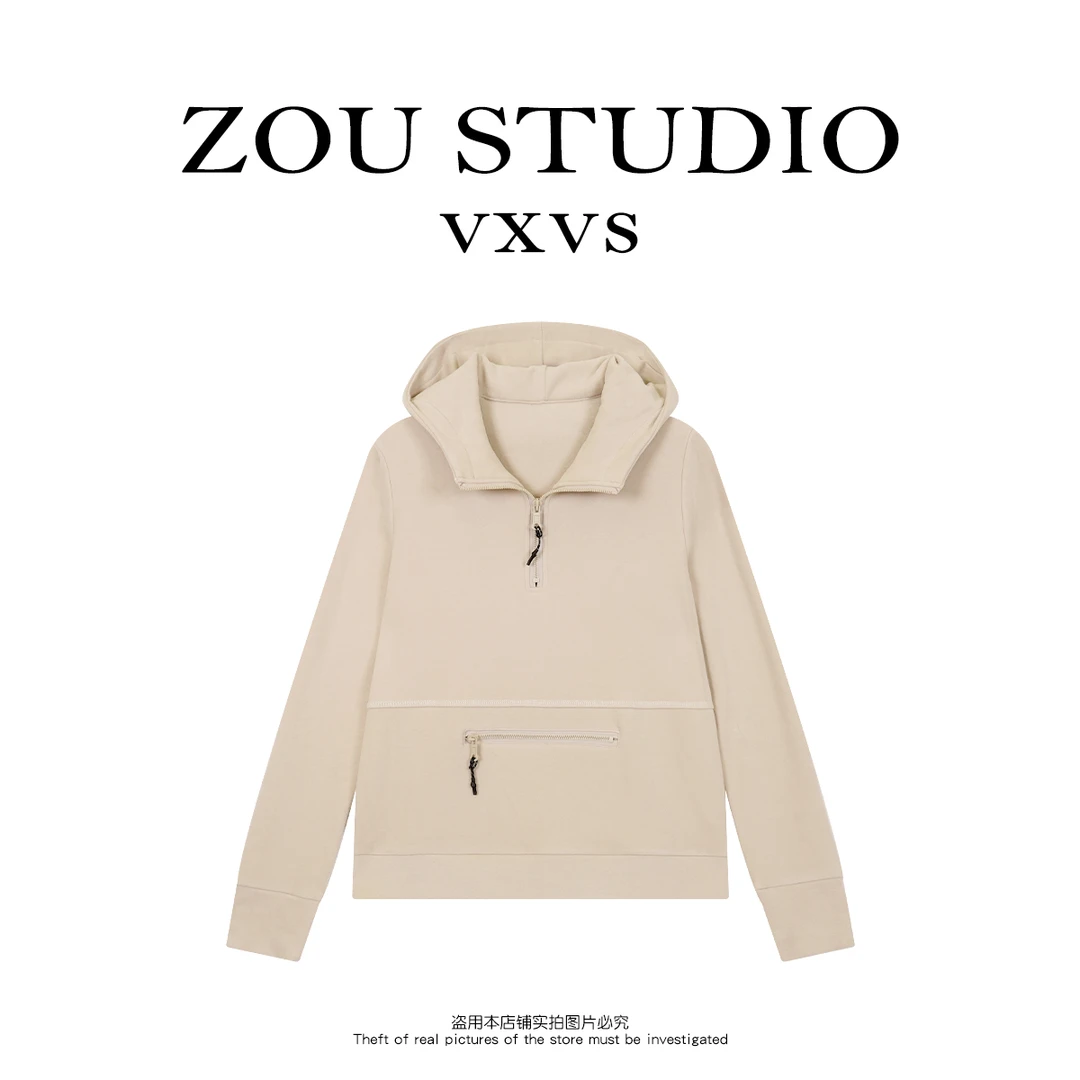 ZOU STUDIO VXVS   格调 新款拉链领纯色卫衣79656