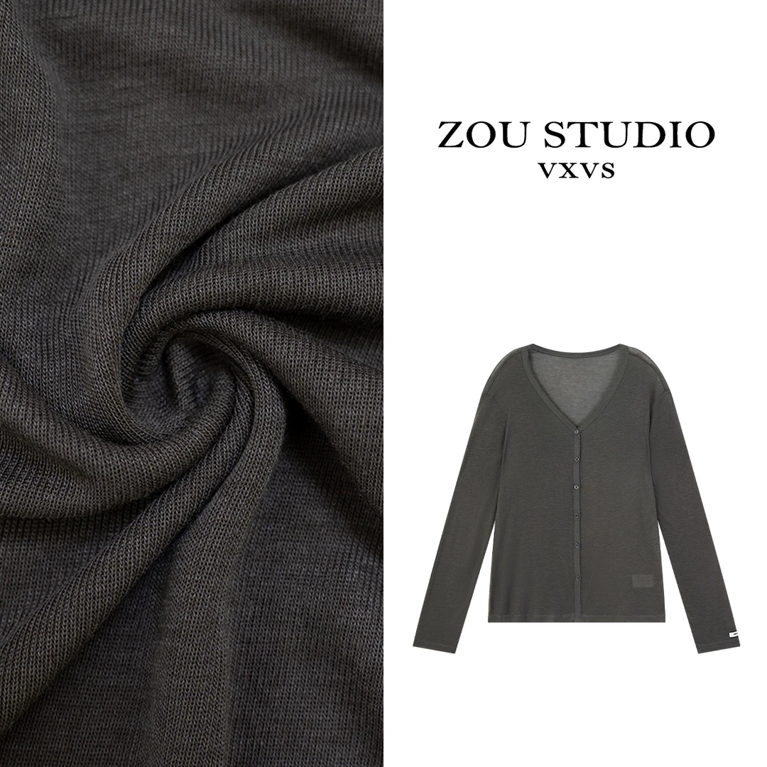 ZOU STUDIO VXVS 醋酸开衫 夏款莱赛尔面料开衫长袖防晒外套4944