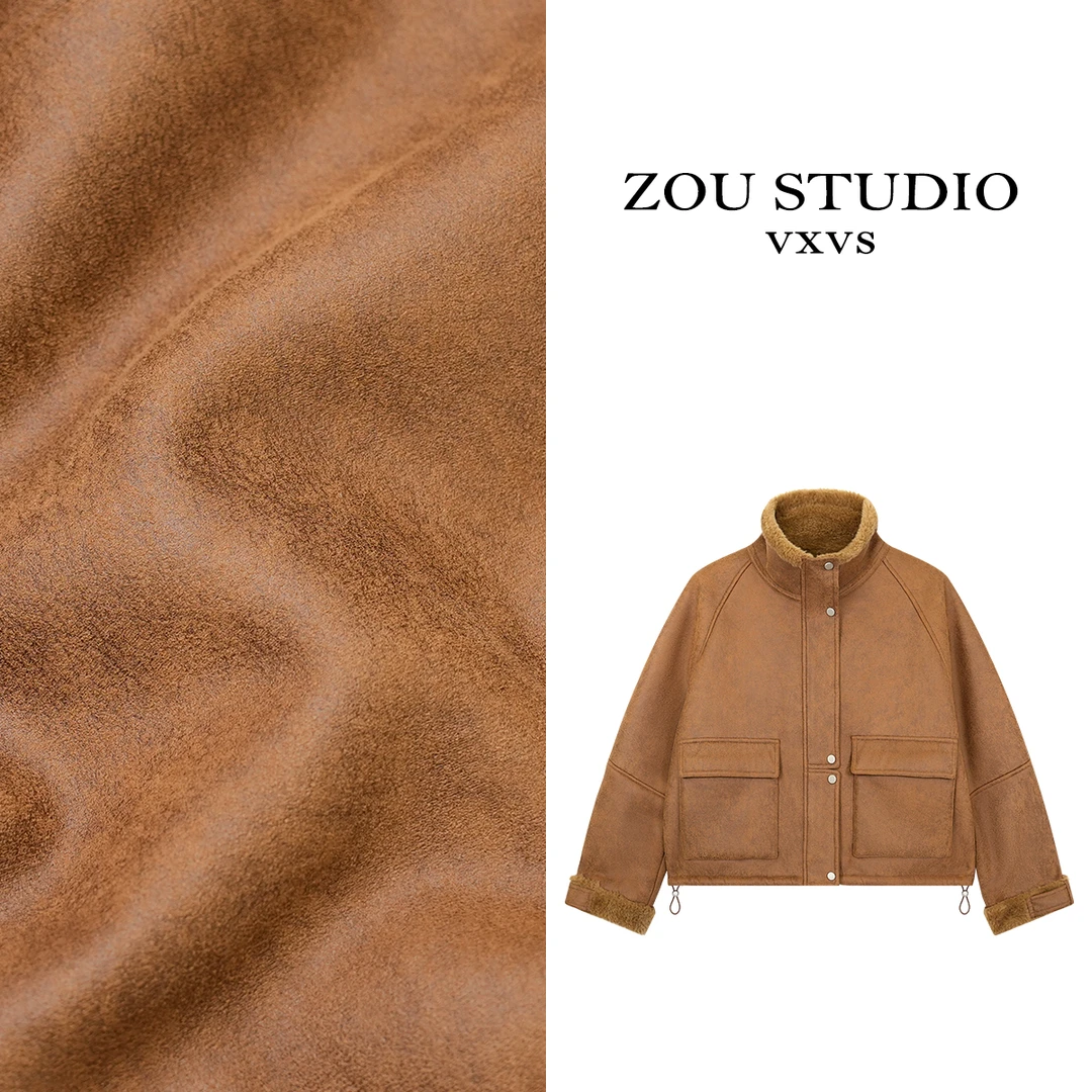 ZOU STUDIO VXVS 诺丁山秋日 新款百搭时尚毛毛外套03188