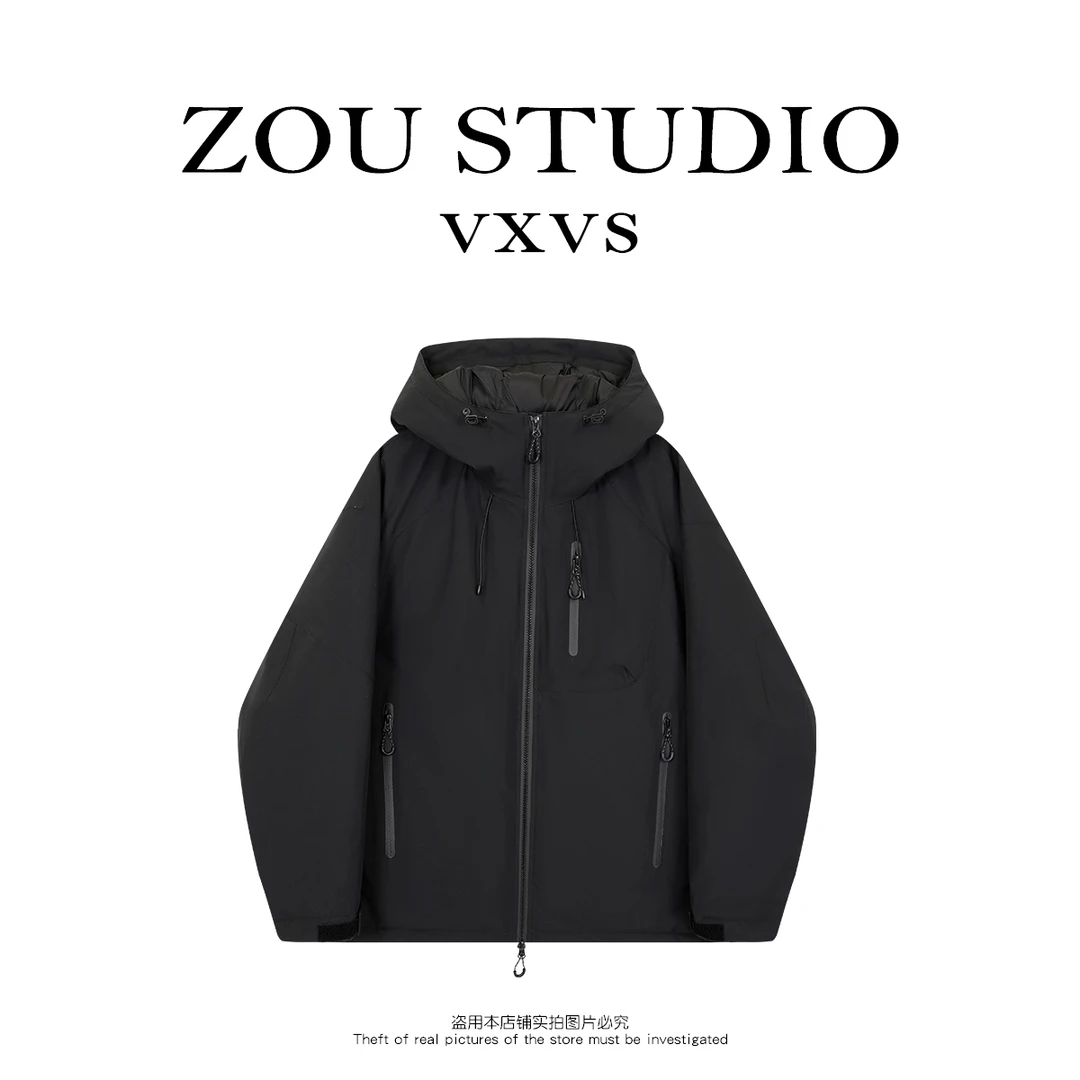 ZOU STUDIO VXVS 巴黎之岛 硬核三防面料情侣款纯色羽绒服87538