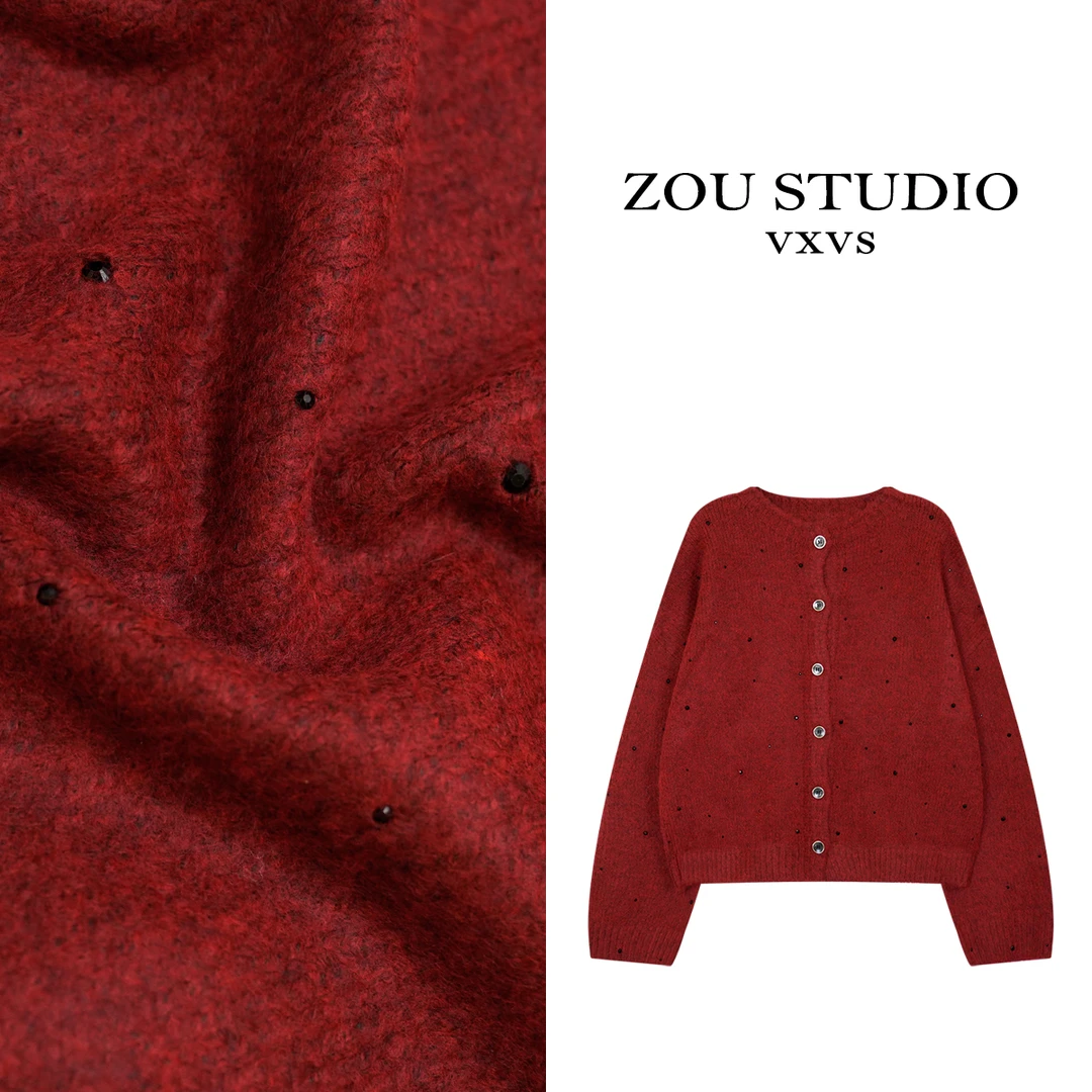 ZOU STUDIO VXVS 港风复古 新款百搭排扣毛衣0029-1