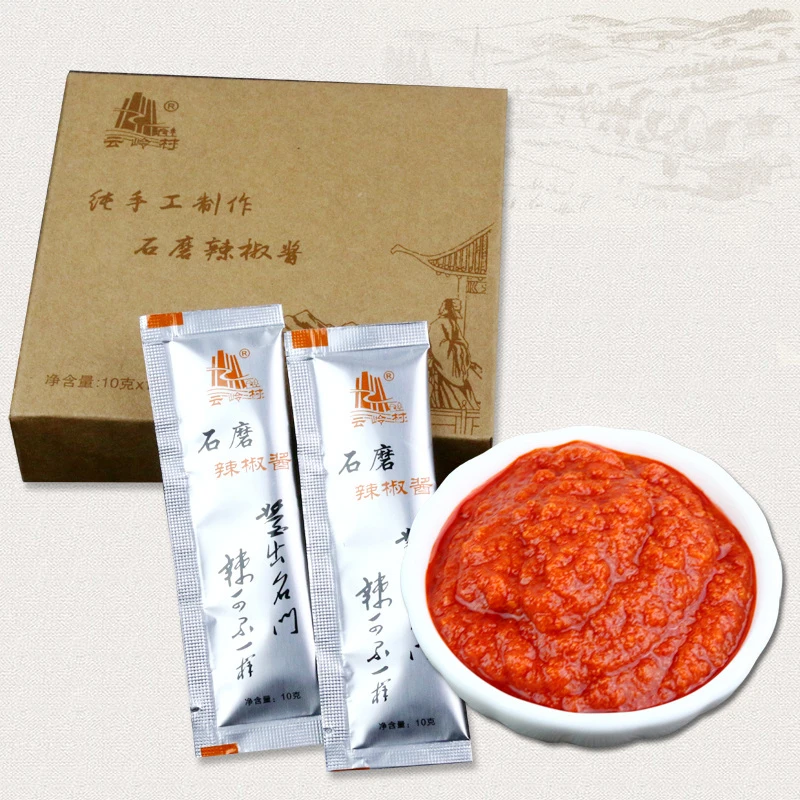 云岭村石磨辣椒酱100g安徽特产自制农家手工蒜蓉香辣酱下饭干饭酱