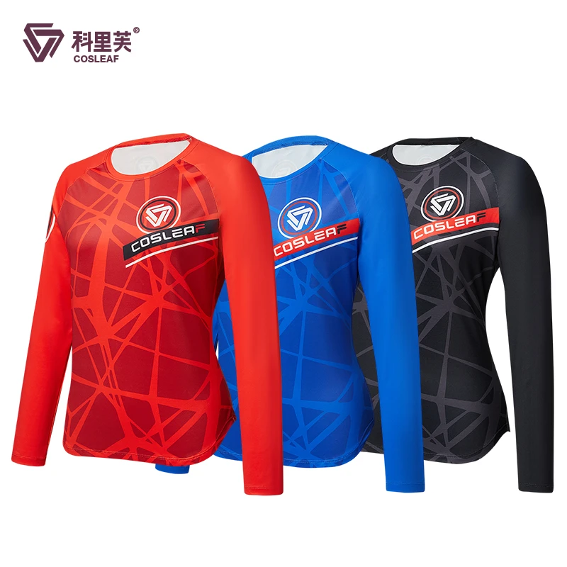 【新品优惠 】科里芙女款印花长袖圆领秋冬季透气运动速干长袖