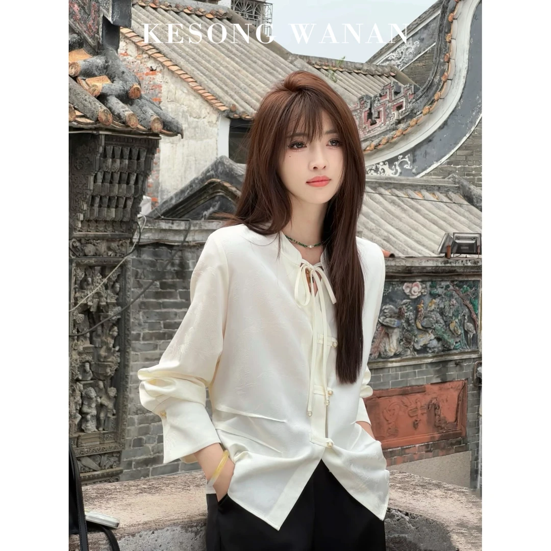 [内购福利]KESONG【流云锻】系腰两穿新中式衬衫 轻国风 S5815P