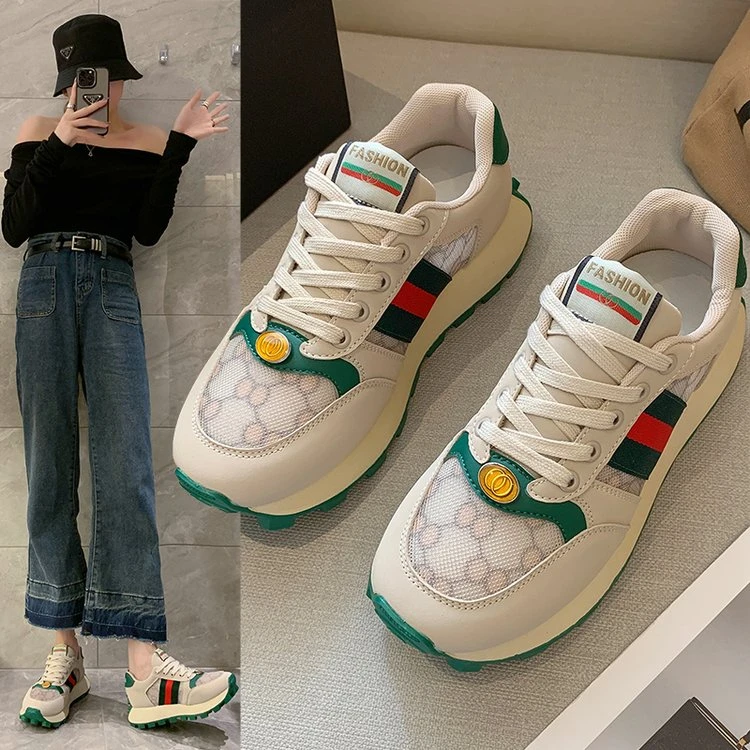 【梅梅的礼物】2024新款松糕厚底百搭防滑网名透气休闲鞋