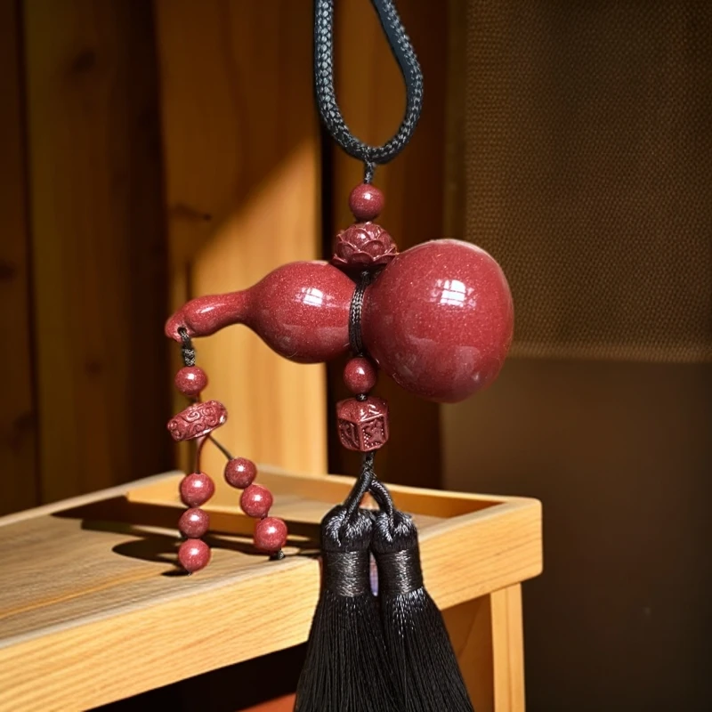 含辰砂工艺品高含量正品朱砂福禄车挂紫金砂有福有禄100%保真车挂