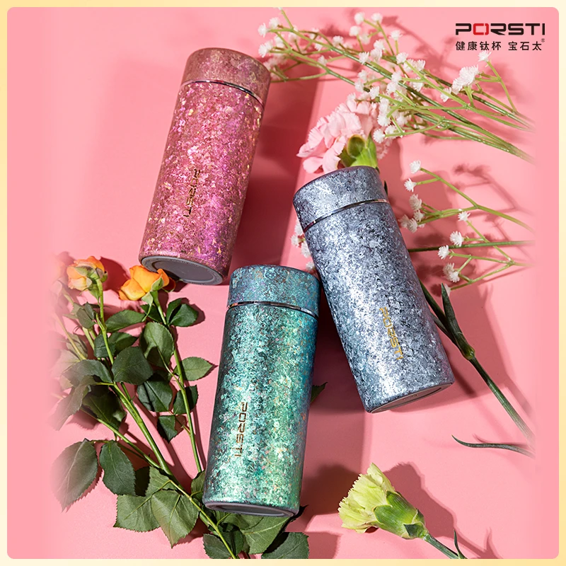 PORSTI宝石太·纯钛晶彩保温杯口袋迷你便携可爱隔热车载出行好物