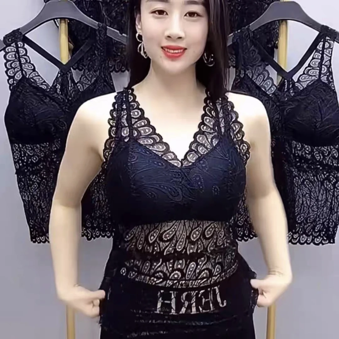 四季弹力时尚百搭蕾丝凤尾美背8196舒适无钢圈背心吊带性感夏季