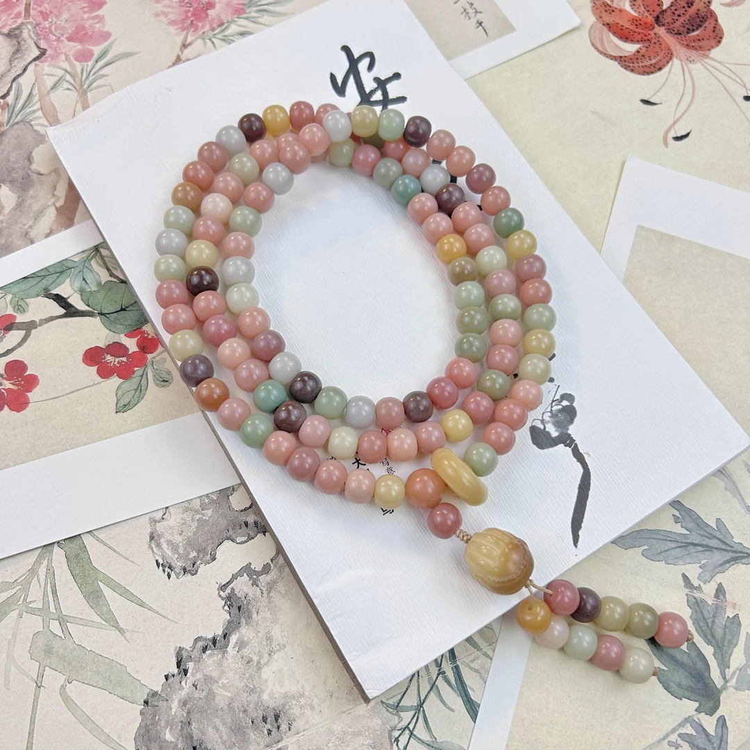 莫奈花园108颗佛手 菩提根白玉菩提菩提手串