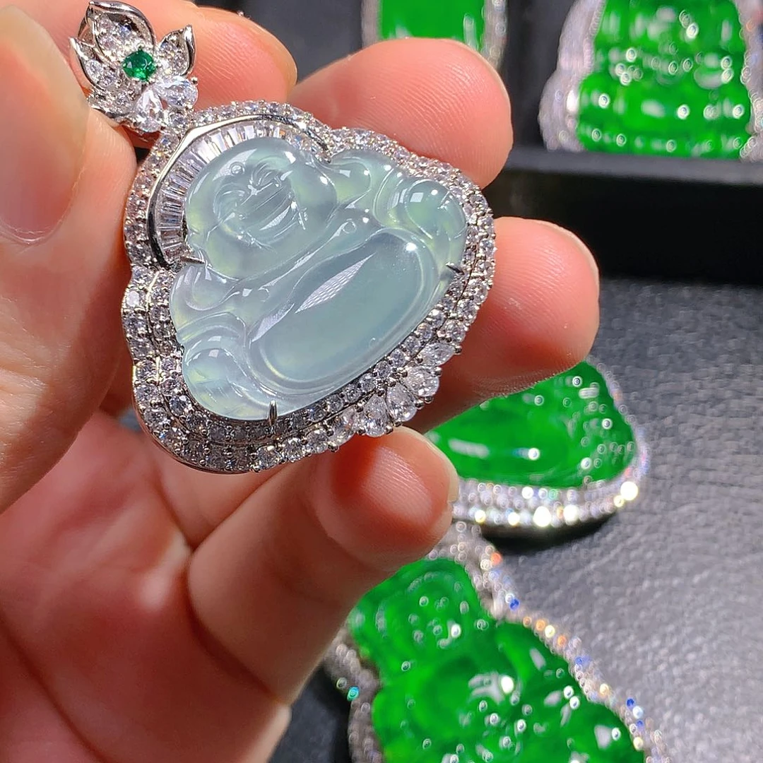 翡翠吊坠(不含链)银S925镶嵌