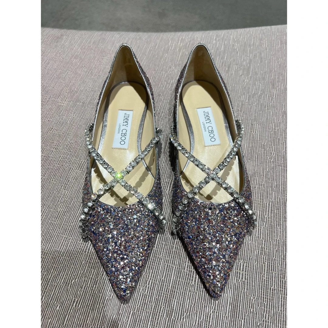 JIMMY CHOO/吉米周尖头套穿休闲鞋 淡紫色