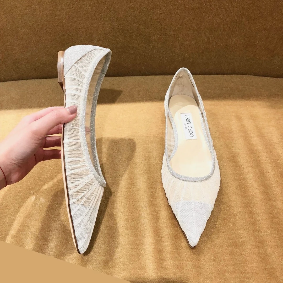 JIMMY CHOO/吉米周吉米周尖头套脚细跟高跟鞋银色