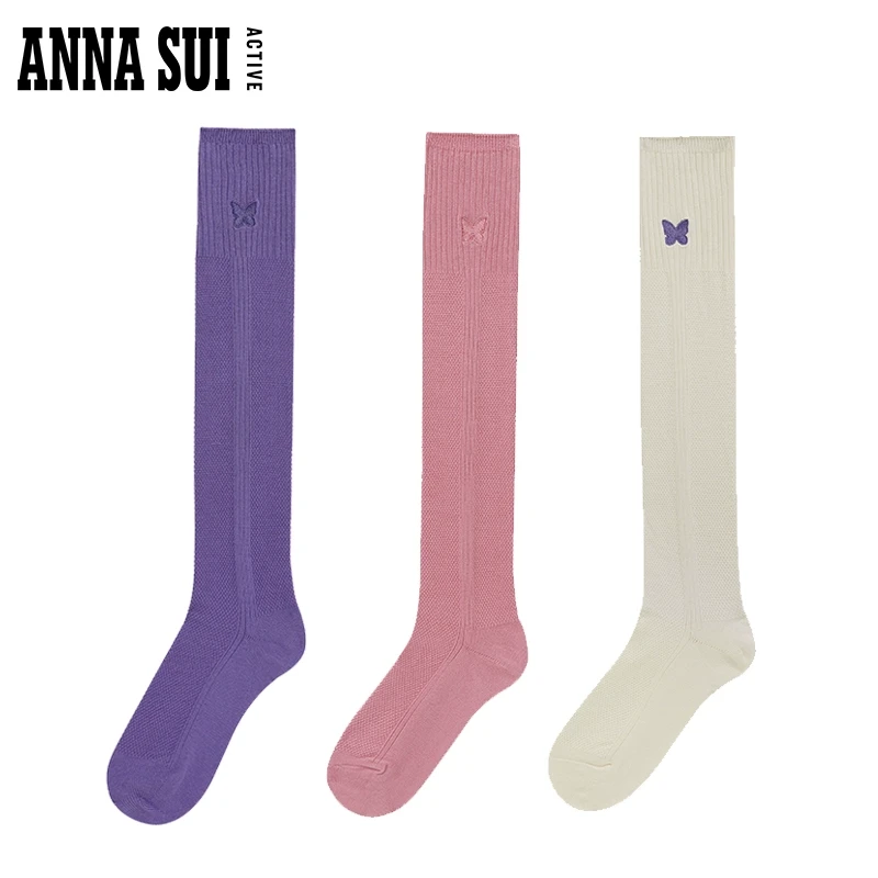 ANNA SUI 新款蝴蝶长筒袜堆堆袜