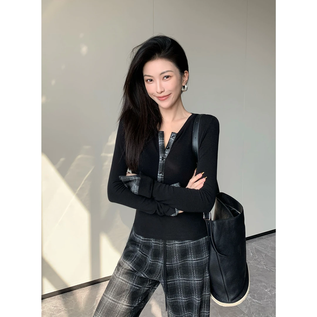 JIJINQI气质修身时尚显瘦打底上衣秋季新款百搭针织衫JC09SZPT468