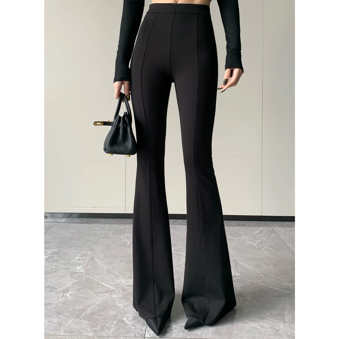 JIJINQI显瘦气质高腰黑色超模裤秋季新款垂感休闲裤 JC07KZYY107