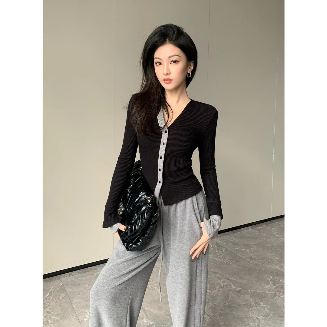 JIJINQI显瘦气质百搭打底衫秋季新款设计感长袖针织衫JC07SZPT300