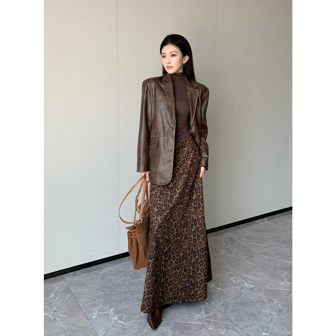 【清仓】JIJINQI显瘦气质高腰豹纹半身裙秋季新款半身裙JC10BZPT552