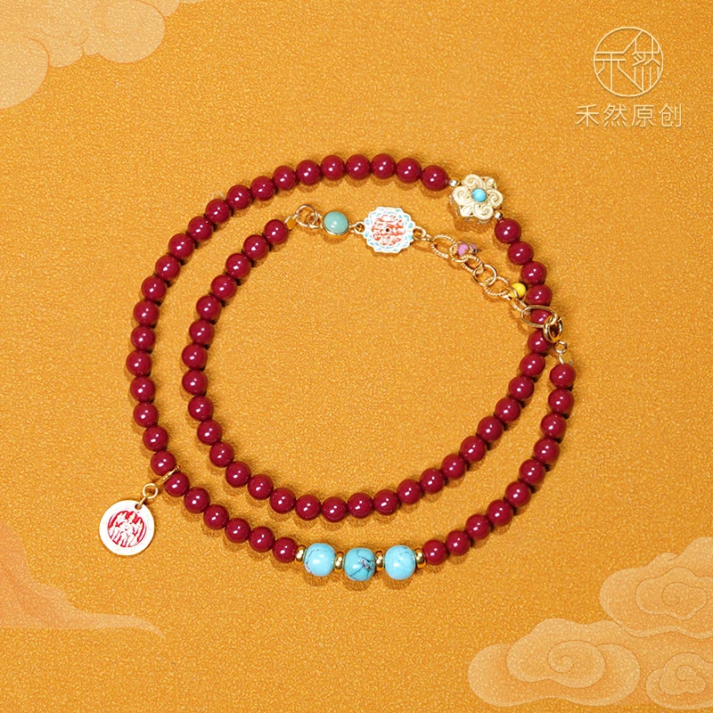 925银手链  禾然手工珠宝 原创设计《菩然》高级砂手工双圈珠串