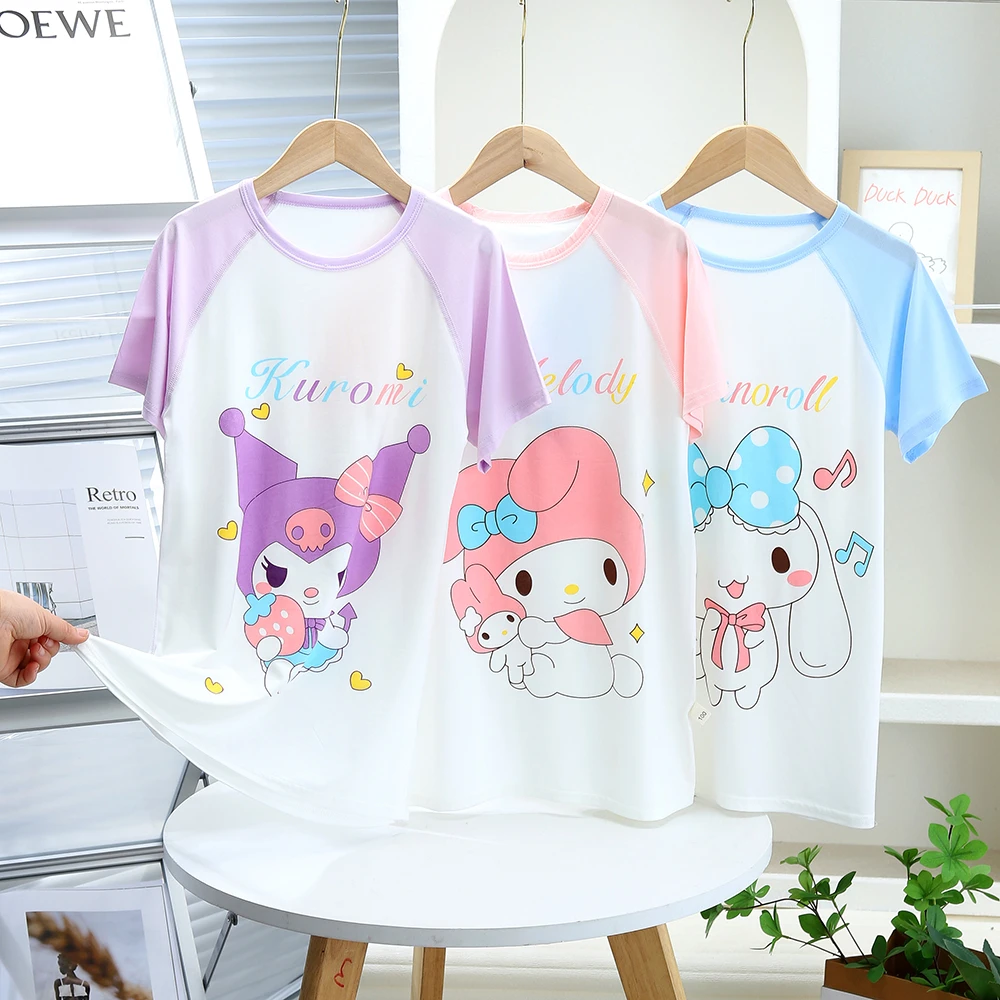 新款女童睡裙莫代尔夏季薄款冰丝抗菌短袖公主卡通家居服