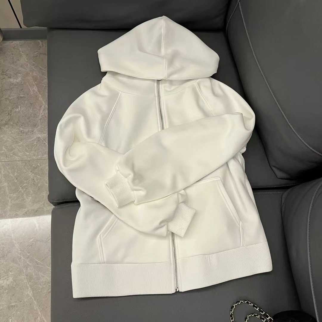 24款秋冬款女士双面穿加厚连帽卫衣外套125535