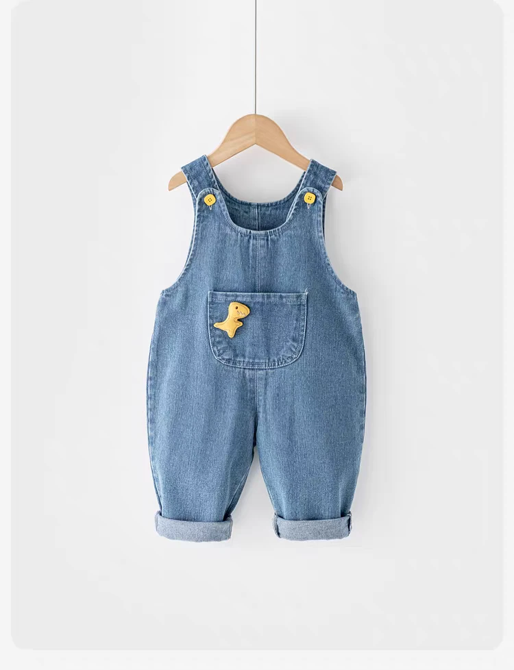 女宝宝连体背带裤牛仔裤小童父亲节春装男女童幼儿裤子休闲衣服