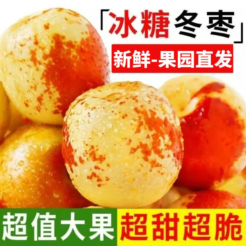 【现摘现发】山东沾化新鲜冬枣发5斤鲜枣当季甜脆多汁东枣天然成熟
