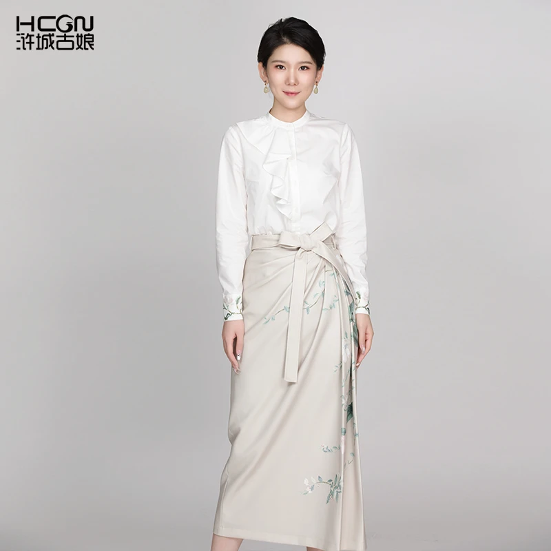 【主持人雅淇同款】中式清凉舒适百搭立领气质百花飘香衬衫CMT18888