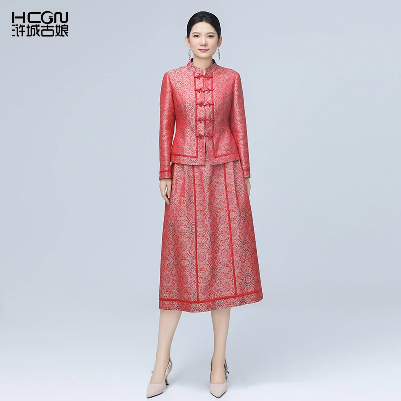 【非遗宋锦】浒城古娘桑蚕丝女中式高端锦罗套装ACL181027+ACL19715