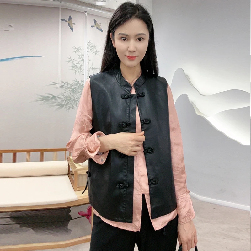 新中式高档国风时髦盘扣马甲女款坎肩外穿百搭春秋短款-WS0506013