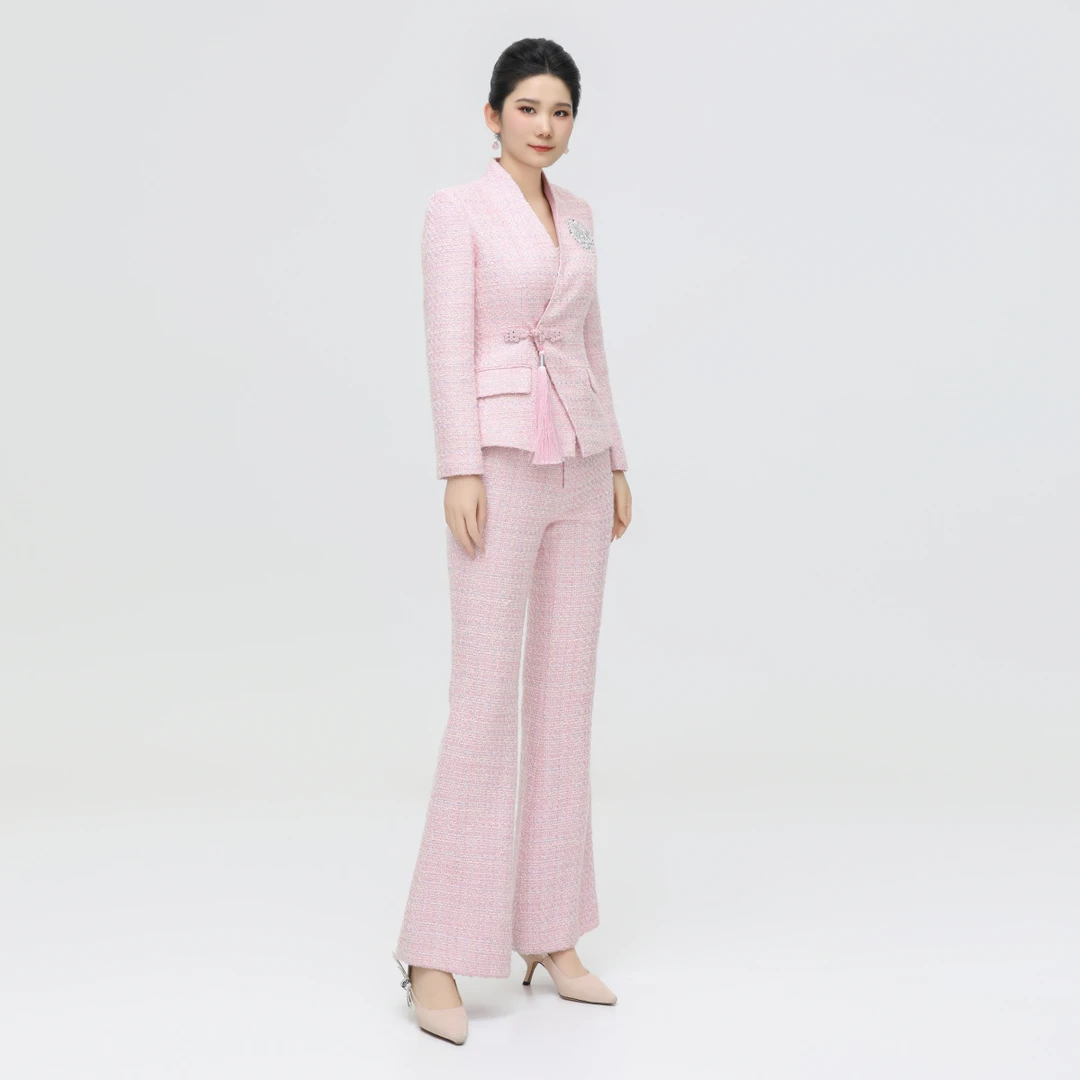 浒城古娘中式国风女职业陵光阁西服套装两件套22A18235+22A19200