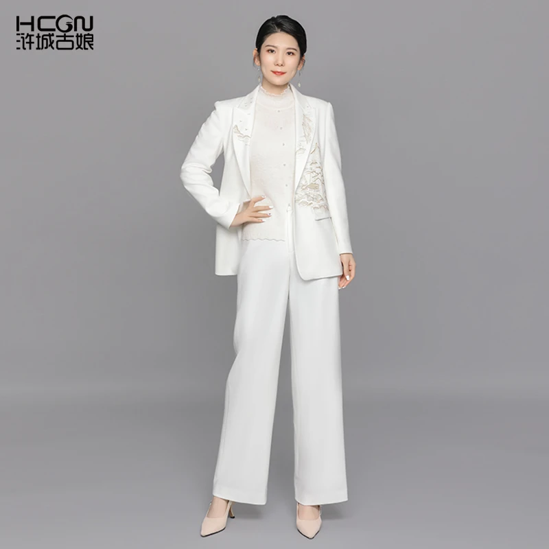 浒城古娘国风西装轻奢气质职业绮韵套装两件套CMT18899+CMT19661