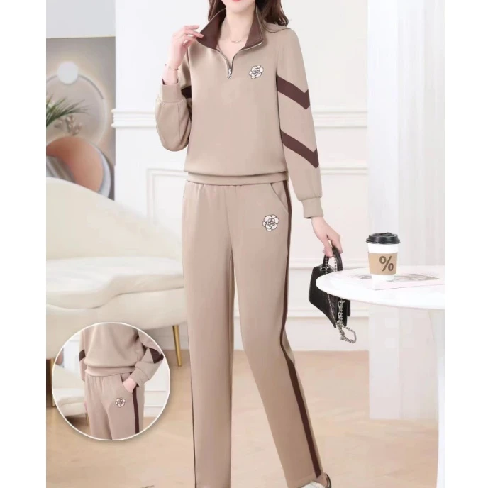 A806#卡其【木兮兮专属】2024年秋季气质显瘦洋气时尚休闲宽松套装